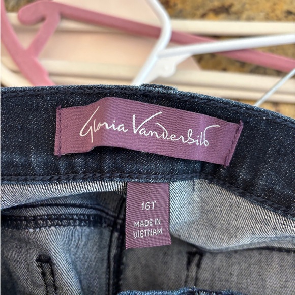 Gloria Vanderbilt Amanda Dark Blue Straight Leg Jeans Women’s Size 16 Tall Long - Picture 4 of 6